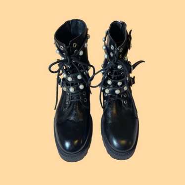 BRAND NEW ZARA LEATHER COMBAT BOOTS SIZE 7 - image 1