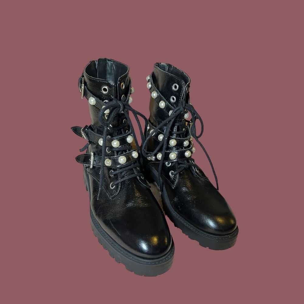 BRAND NEW ZARA LEATHER COMBAT BOOTS SIZE 7 - image 2