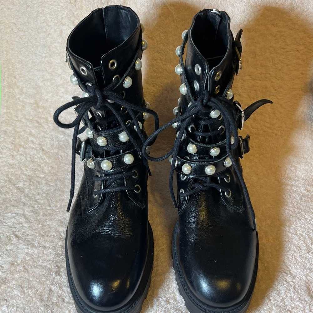 BRAND NEW ZARA LEATHER COMBAT BOOTS SIZE 7 - image 3