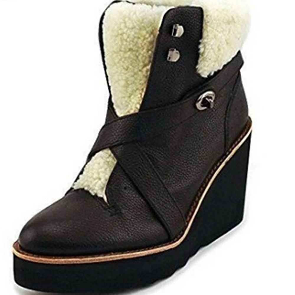 Coach Kenna shearling leather Ankle Boots black s… - image 3