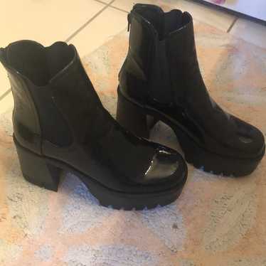 NWOT on sale Madden Girl Black Patent Leather Ankle Boots