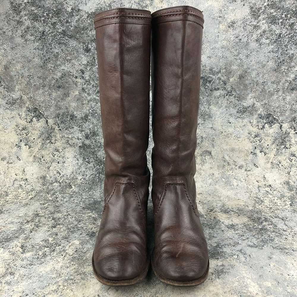 Frye Women's Size 9B Paige Trapunto Brown Leather… - image 2