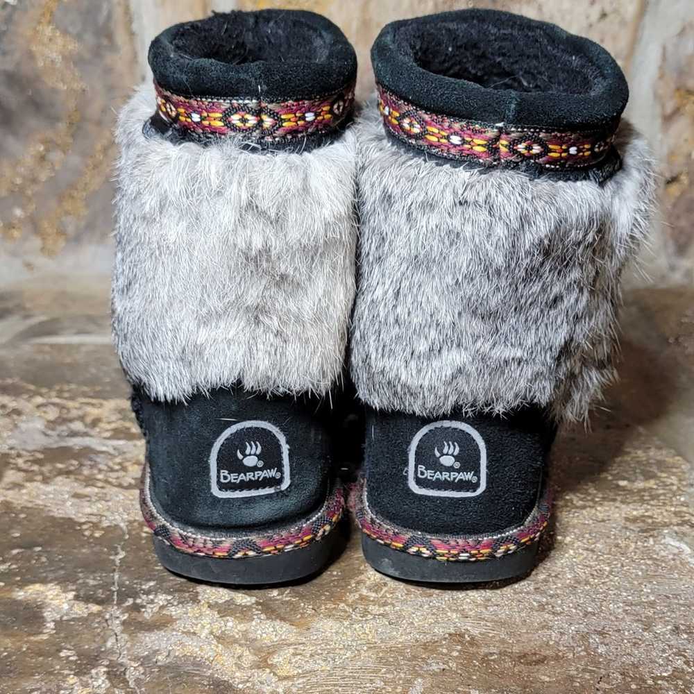 Bearpaw Suede and rabbit fur black boots-1404w-su… - image 4