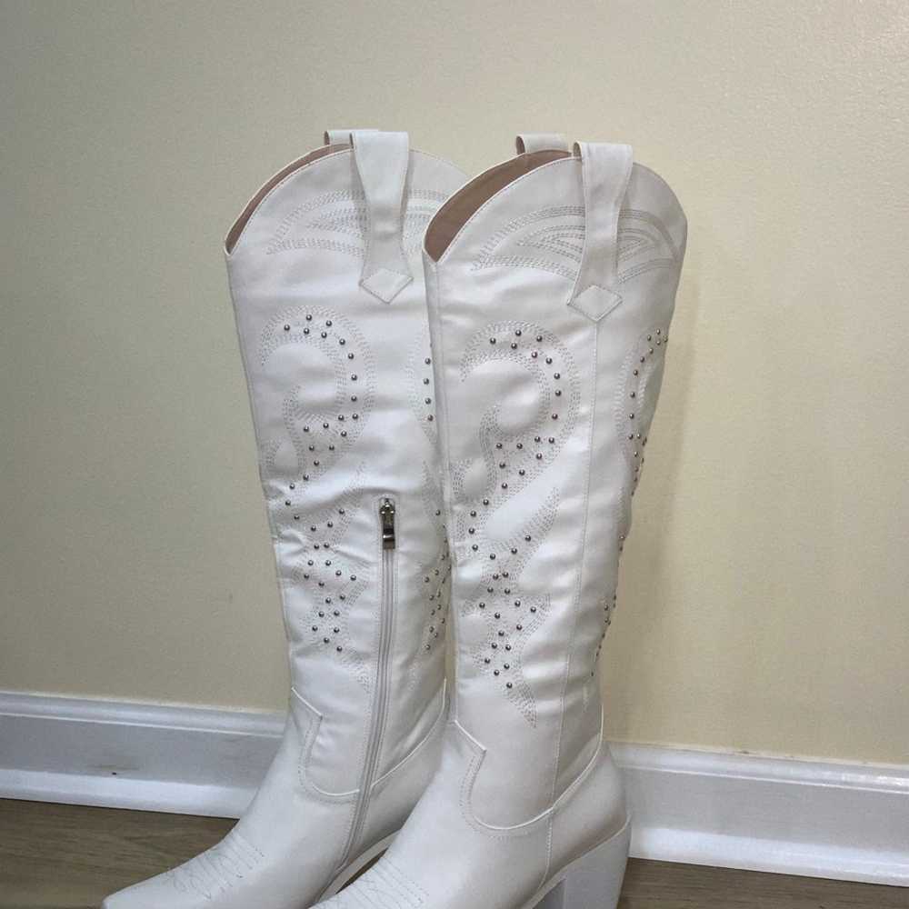 Wetkiss White Cowgirl Boots - image 1