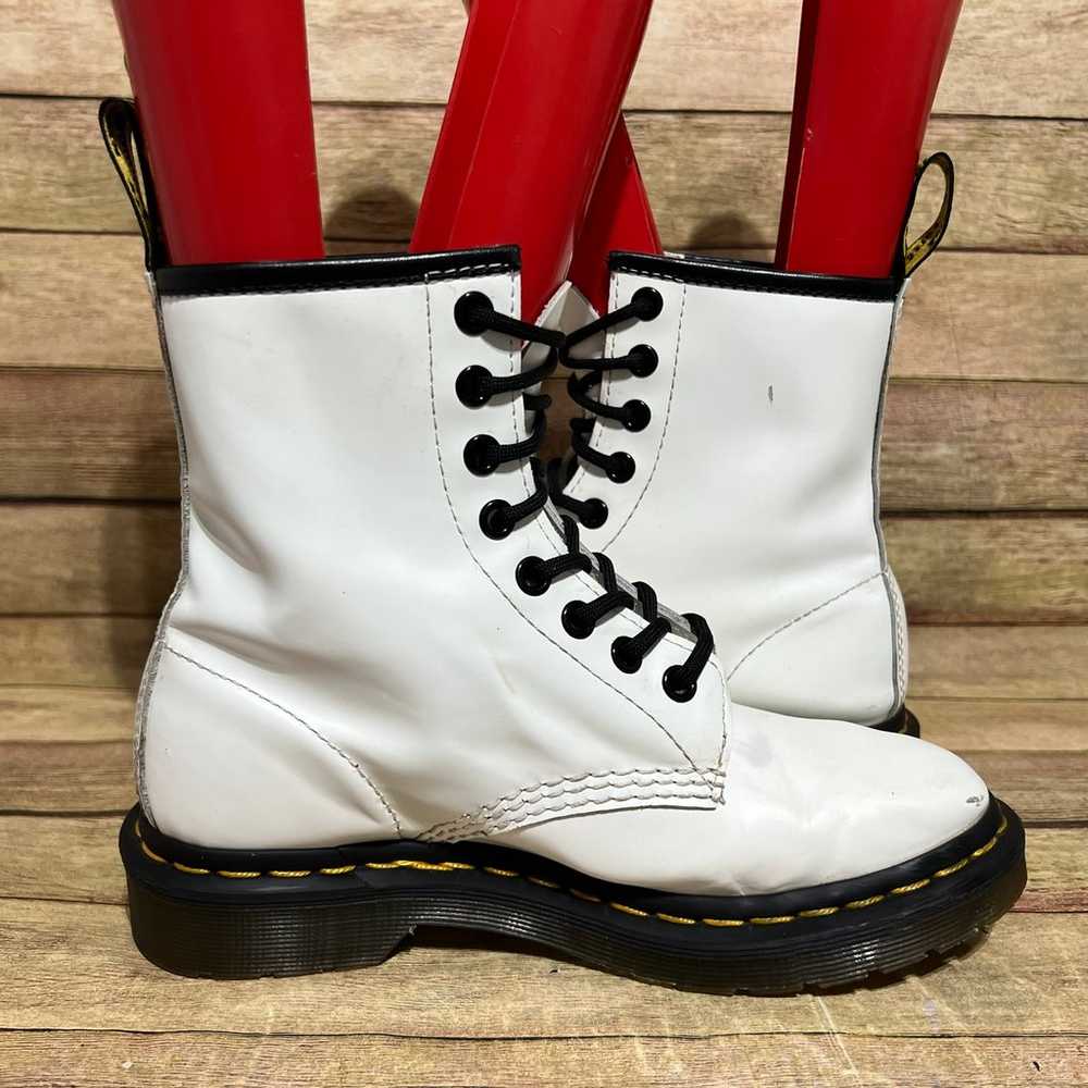 Dr. Martens White Leather Lace Up Boots - image 2