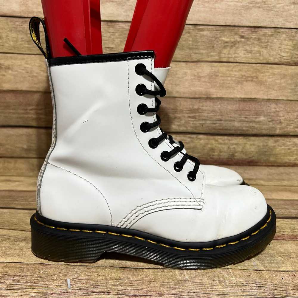 Dr. Martens White Leather Lace Up Boots - image 3