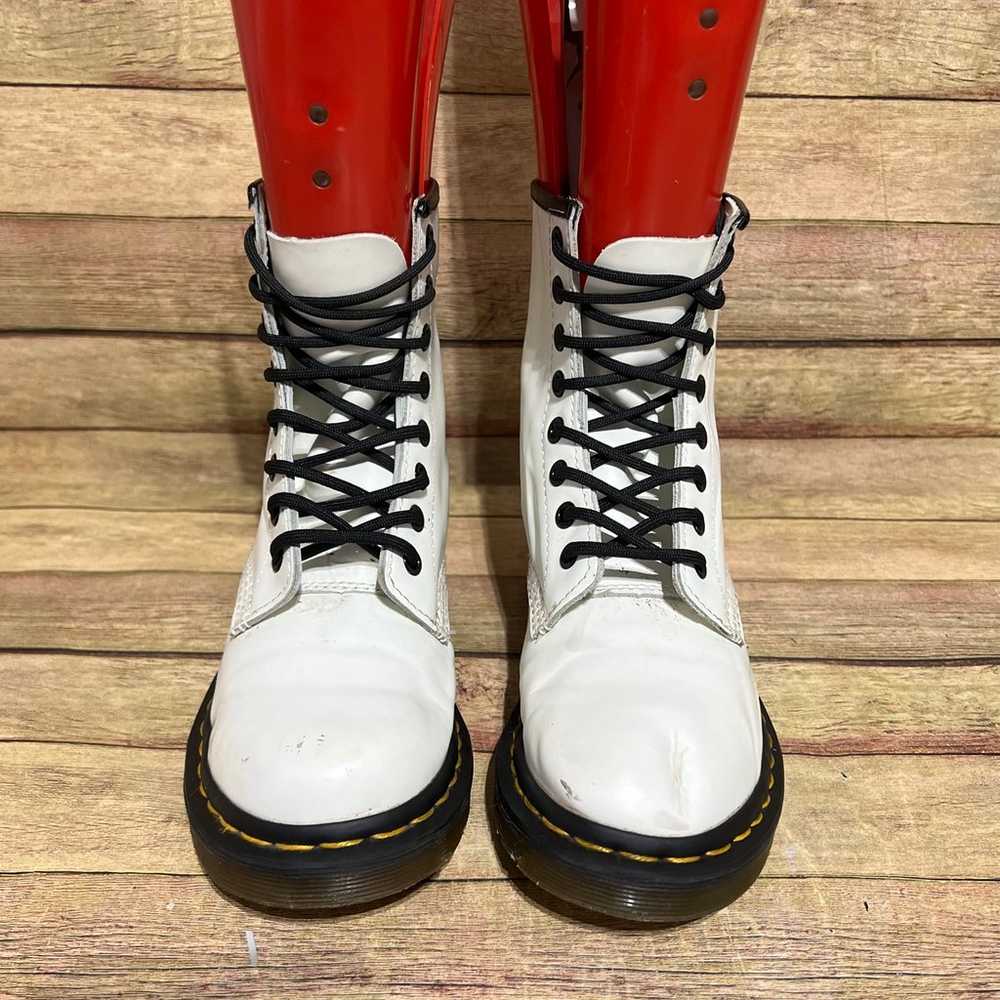 Dr. Martens White Leather Lace Up Boots - image 5