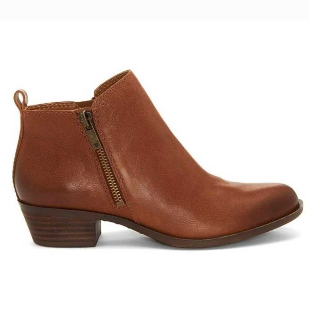 Lucky Brand Basel Leather Bootie Double Zip Ankle… - image 1