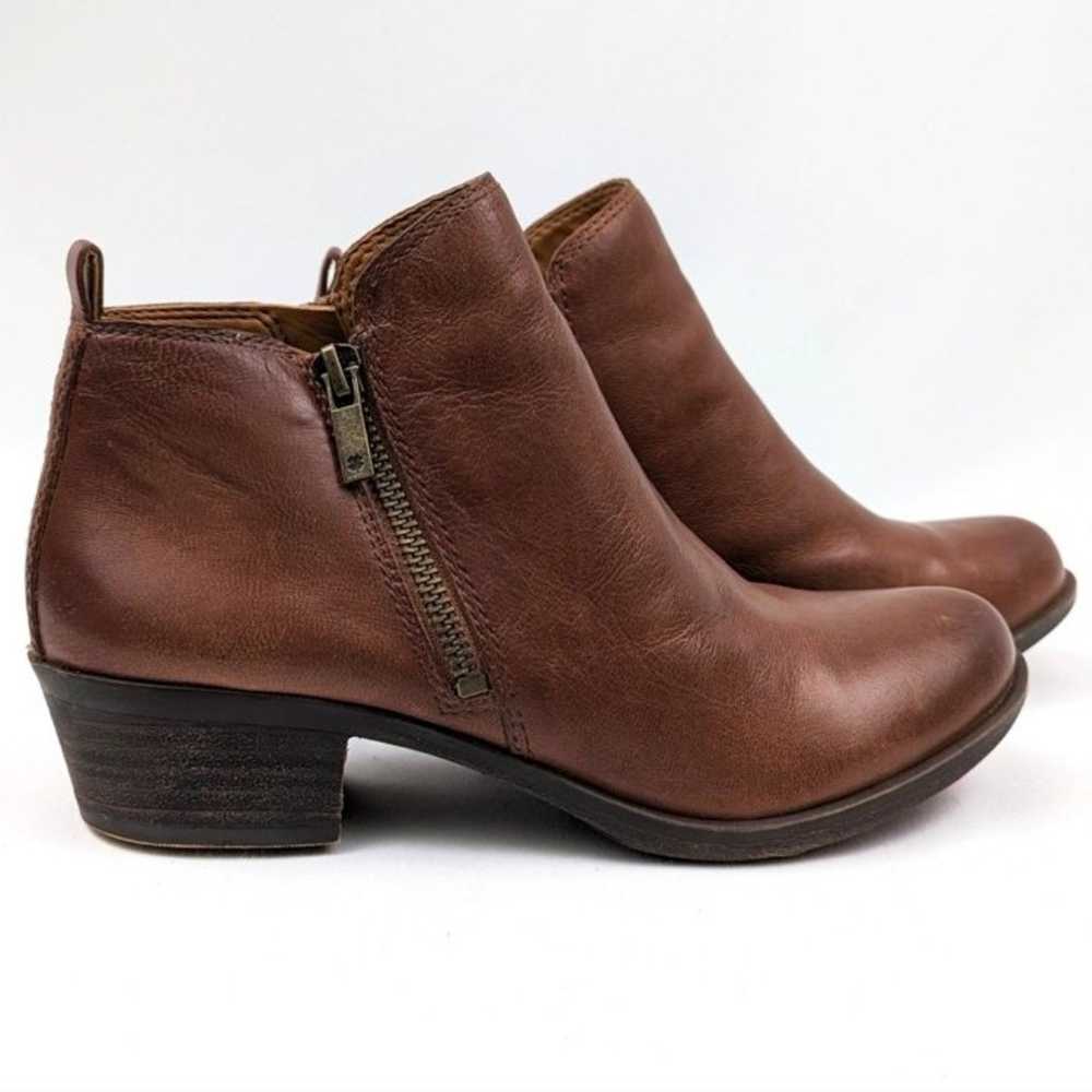 Lucky Brand Basel Leather Bootie Double Zip Ankle… - image 2