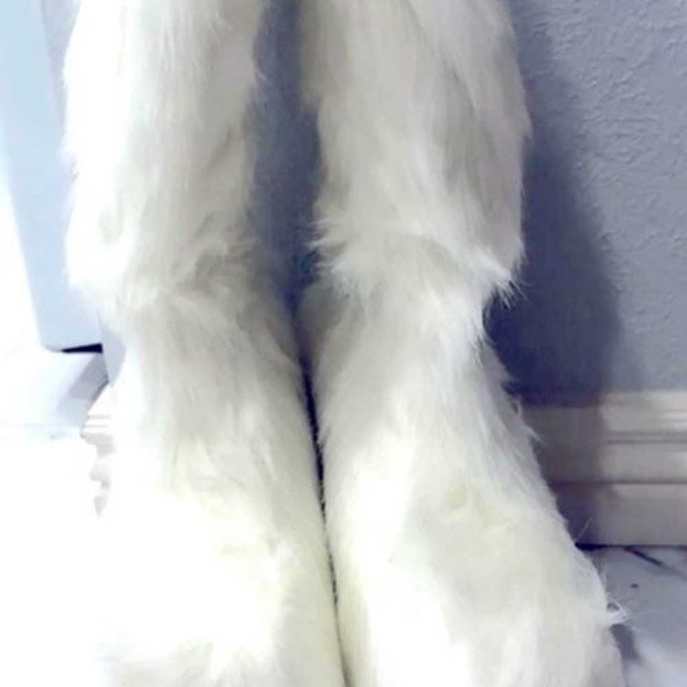 ❤️ellie chunky heel platform furry Boots❤️Size 7 - image 3