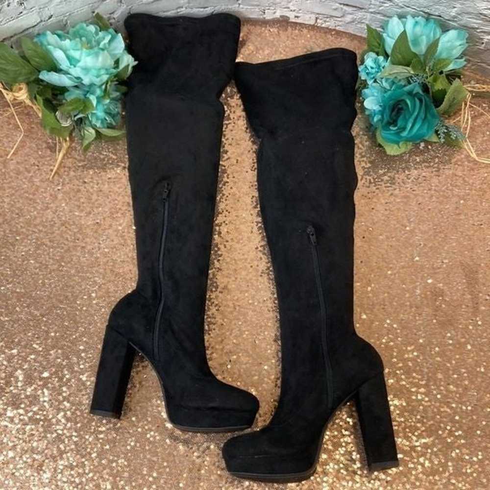 Madden Girl Groupie Black Over-the-Knee Boots 7M - image 2