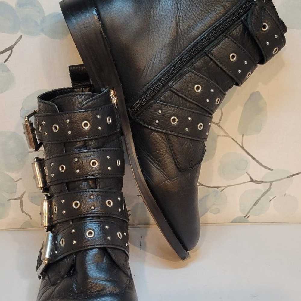 Rebecca Minkoff  Seren Black Leather  Moto  Boots… - image 6