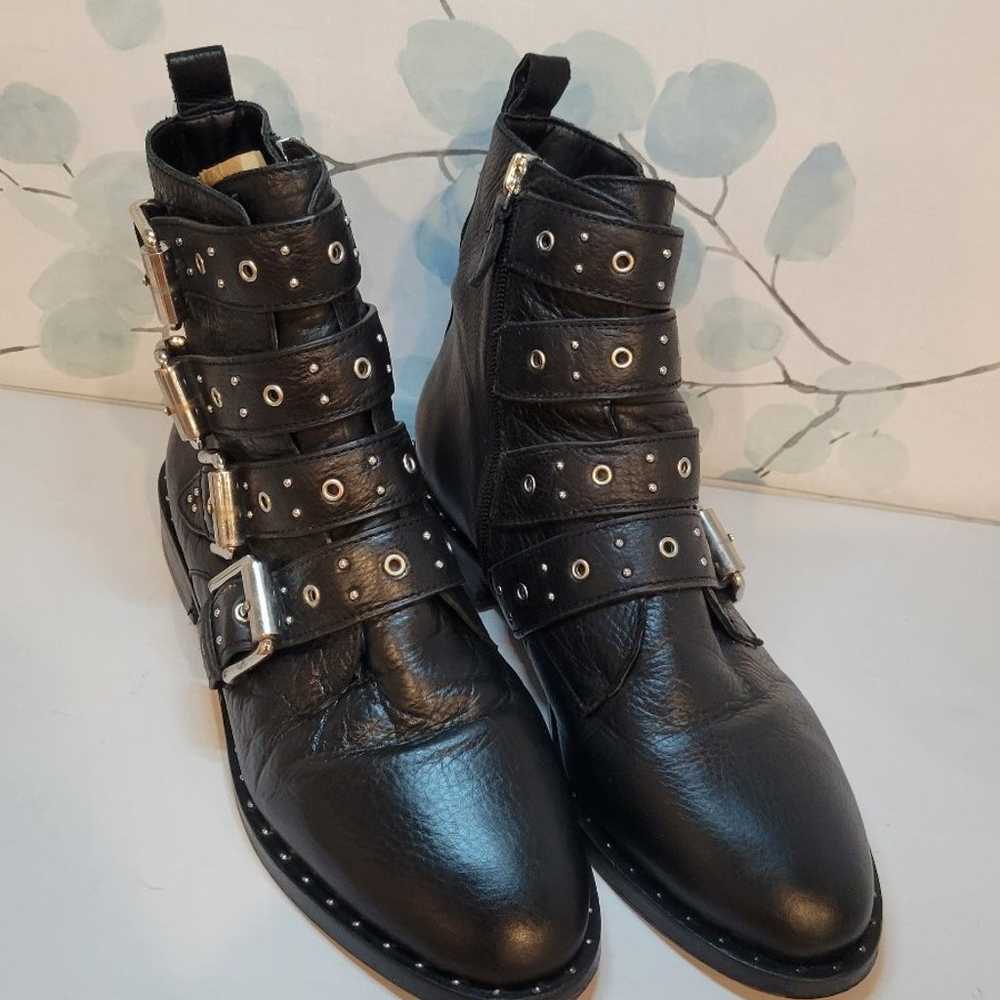 Rebecca Minkoff  Seren Black Leather  Moto  Boots… - image 7