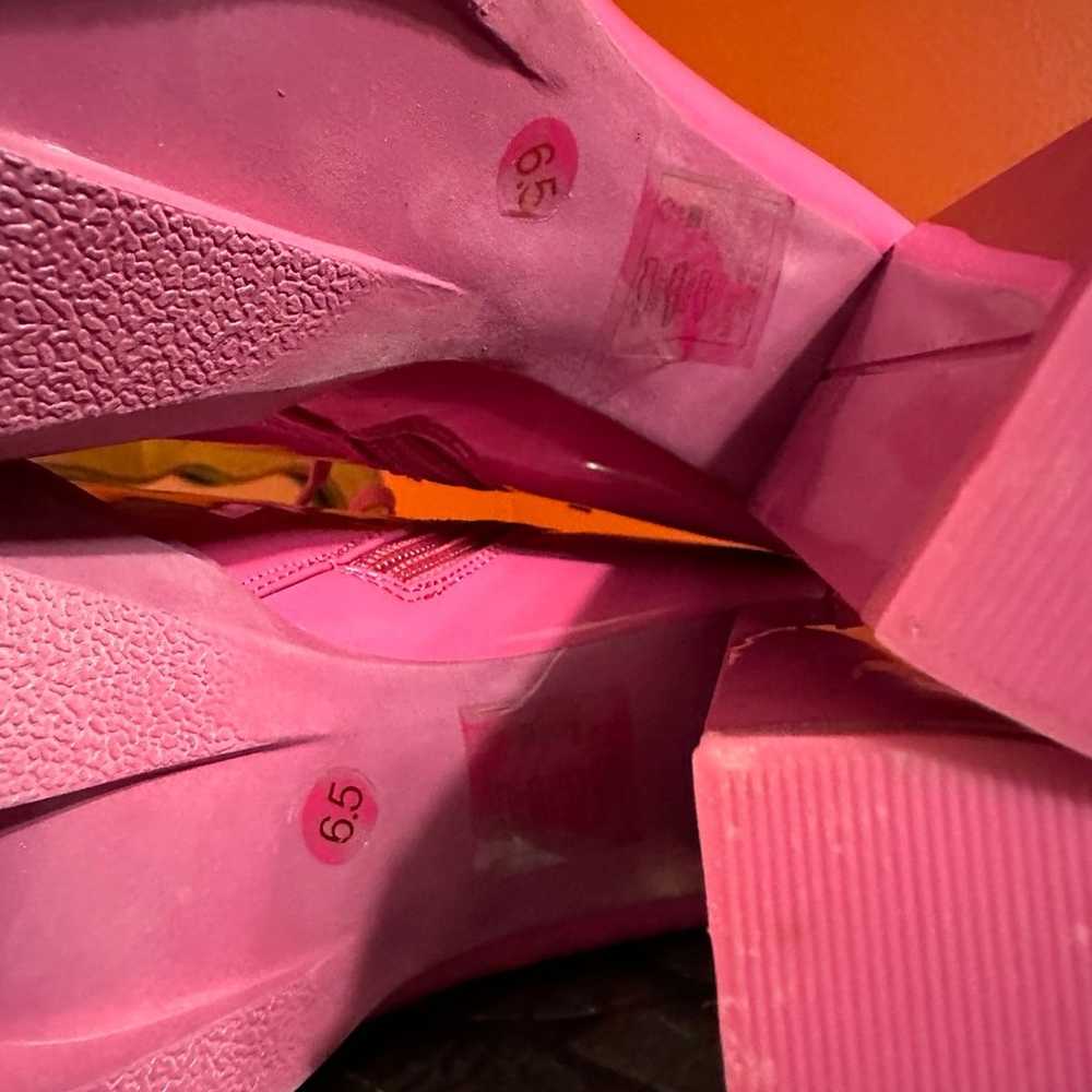 Azalea Wang Pink Faux Patent Leather Mid Calf Boo… - image 6