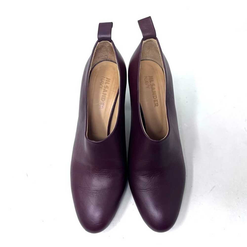 Jil Sander Navy Bootie Womens 39 / 9 Burgundy Lea… - image 3