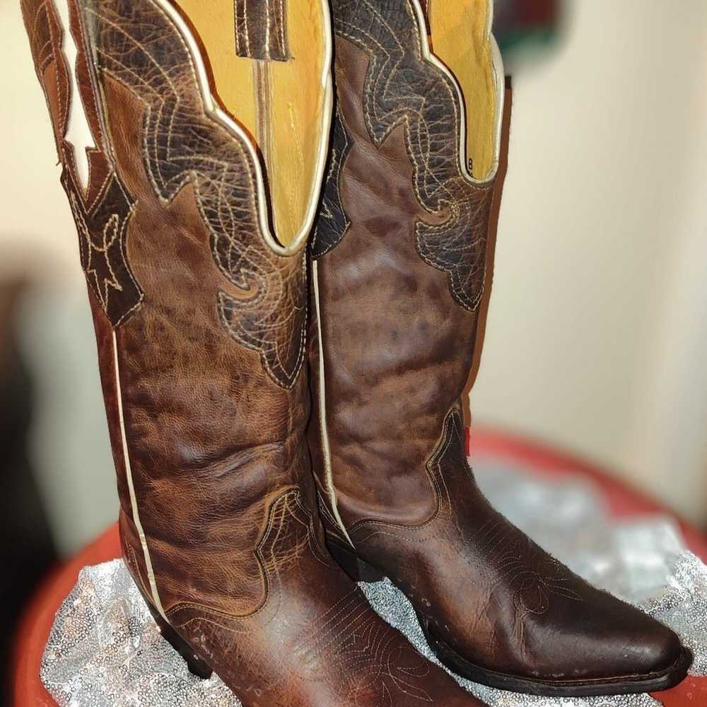Womens J B DILLON Boots Snip Toe 13" Cowboy Boots - image 2