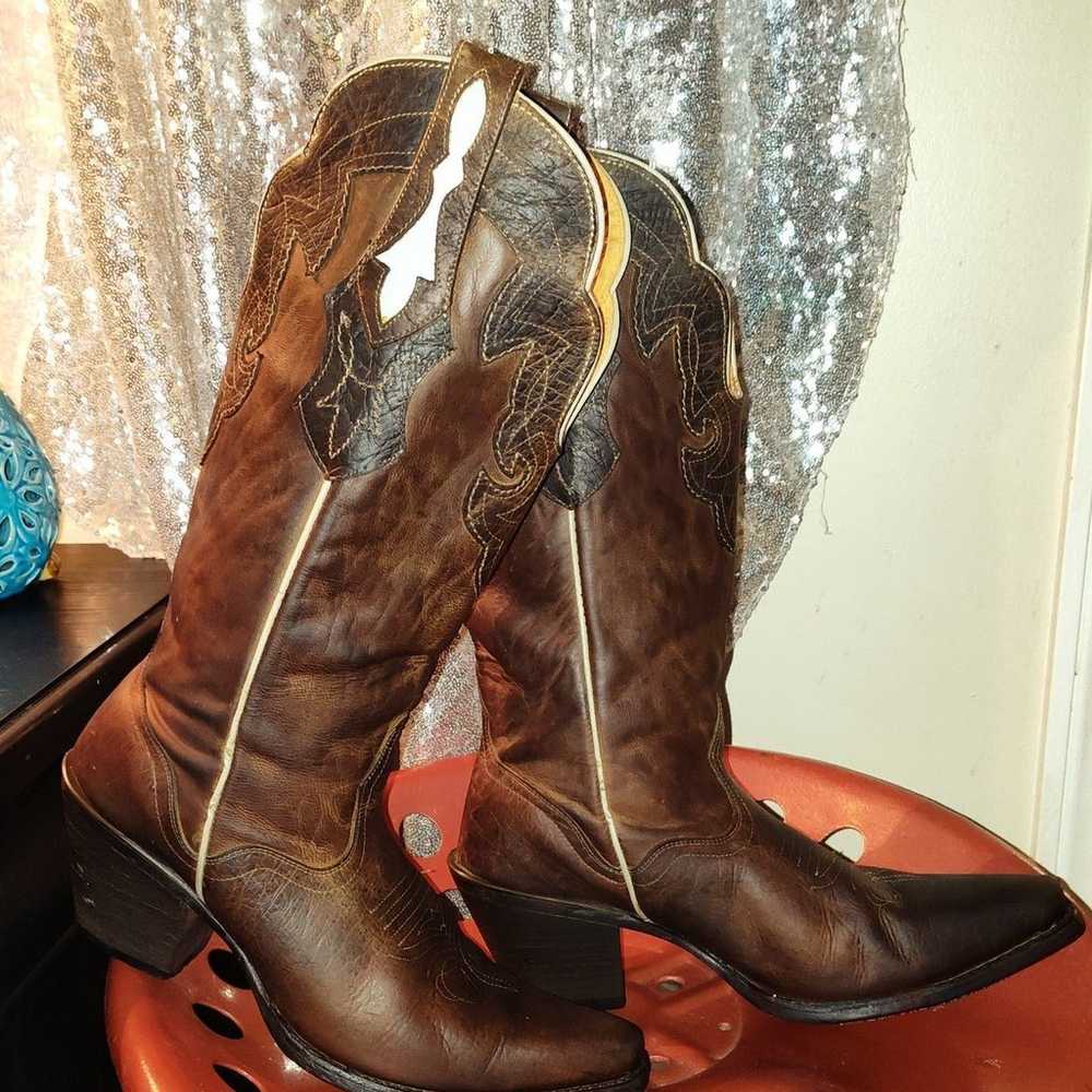 Womens J B DILLON Boots Snip Toe 13" Cowboy Boots - image 6