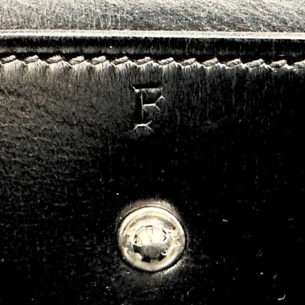 Hermes Hermes handbag box calf black flap vintage… - image 8