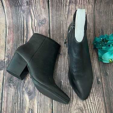 Sun + Stone Black Leather Eryn Block-Heel outlet Booties 8M