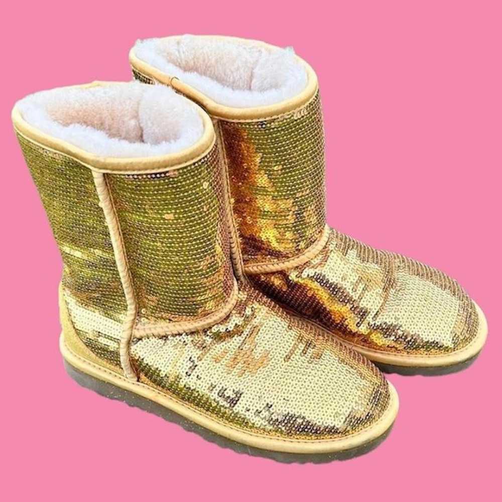 Uggs Gold Sequin Bling Boots - image 1