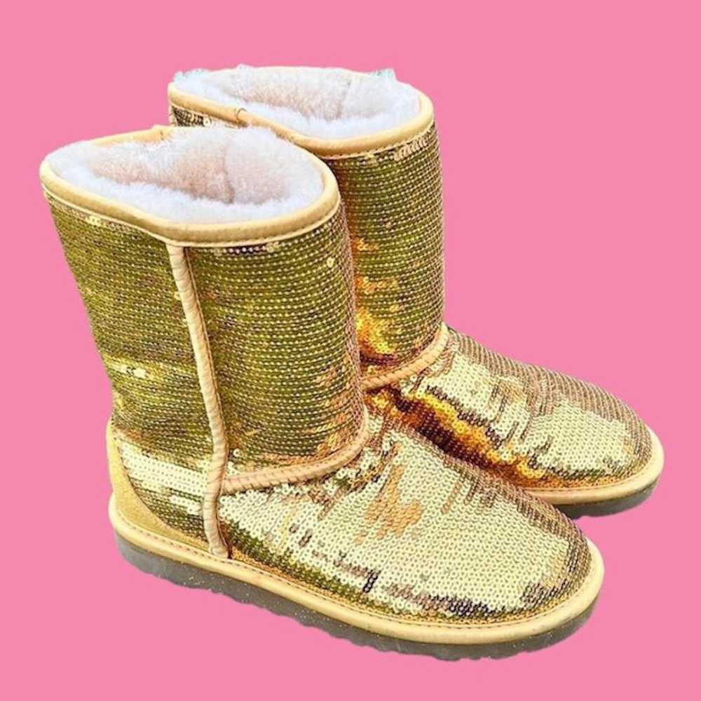 Uggs Gold Sequin Bling Boots - image 5