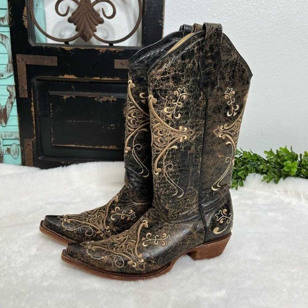 Circle G by Corral embroidered boots sz 7.5M EUC - image 5