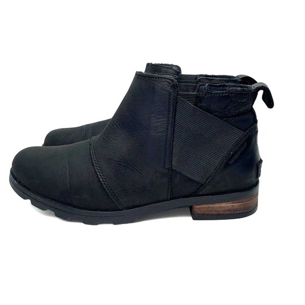 Sorel Emelie Chelsea Ankle Boot Black Leather Wat… - image 2