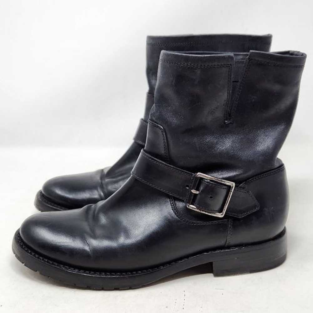 FRYE Natalie Engineer Short Boots Black Leather 6B - image 11