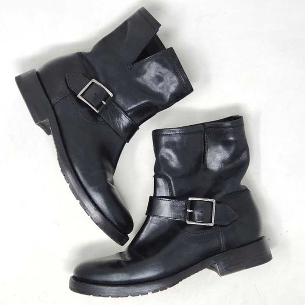 FRYE Natalie Engineer Short Boots Black Leather 6B - image 1