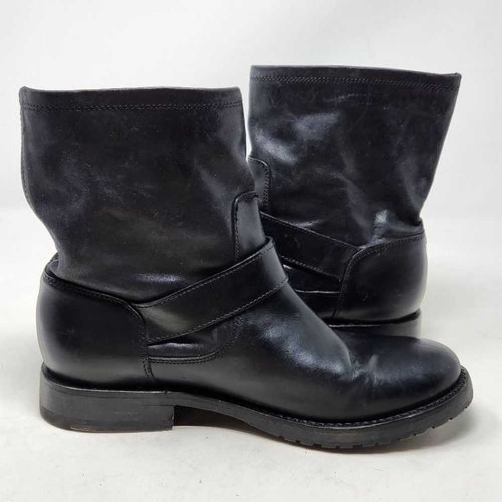 FRYE Natalie Engineer Short Boots Black Leather 6B - image 2