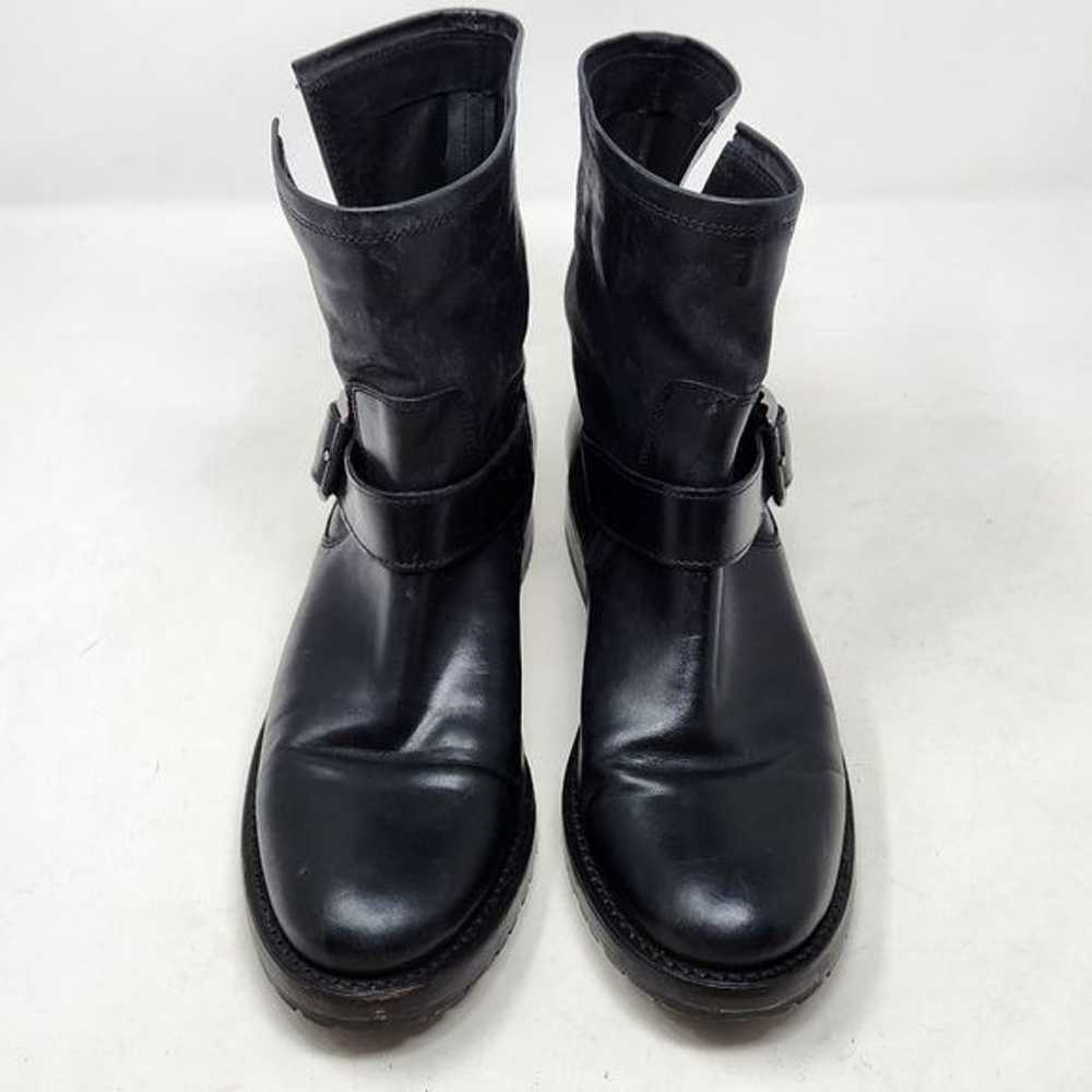 FRYE Natalie Engineer Short Boots Black Leather 6B - image 7