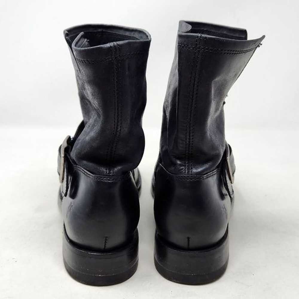 FRYE Natalie Engineer Short Boots Black Leather 6B - image 9