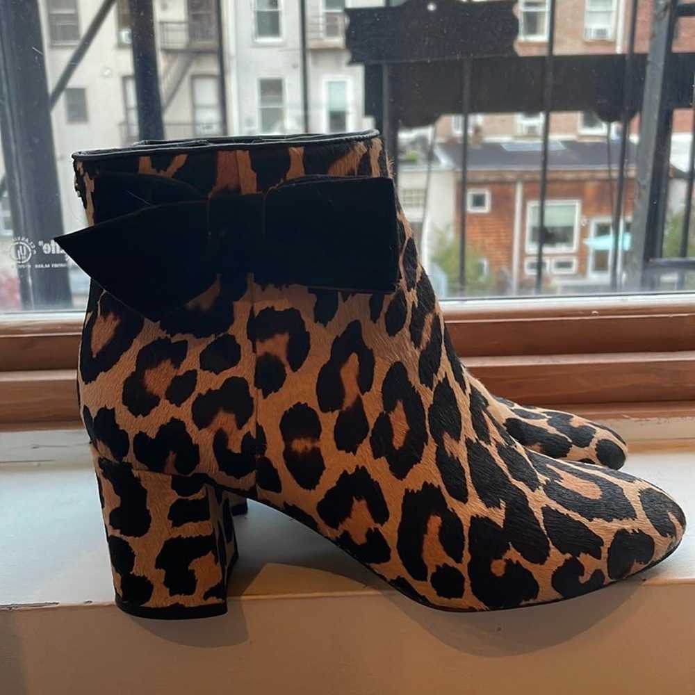 kate spade leopard print boots with bow - image 1