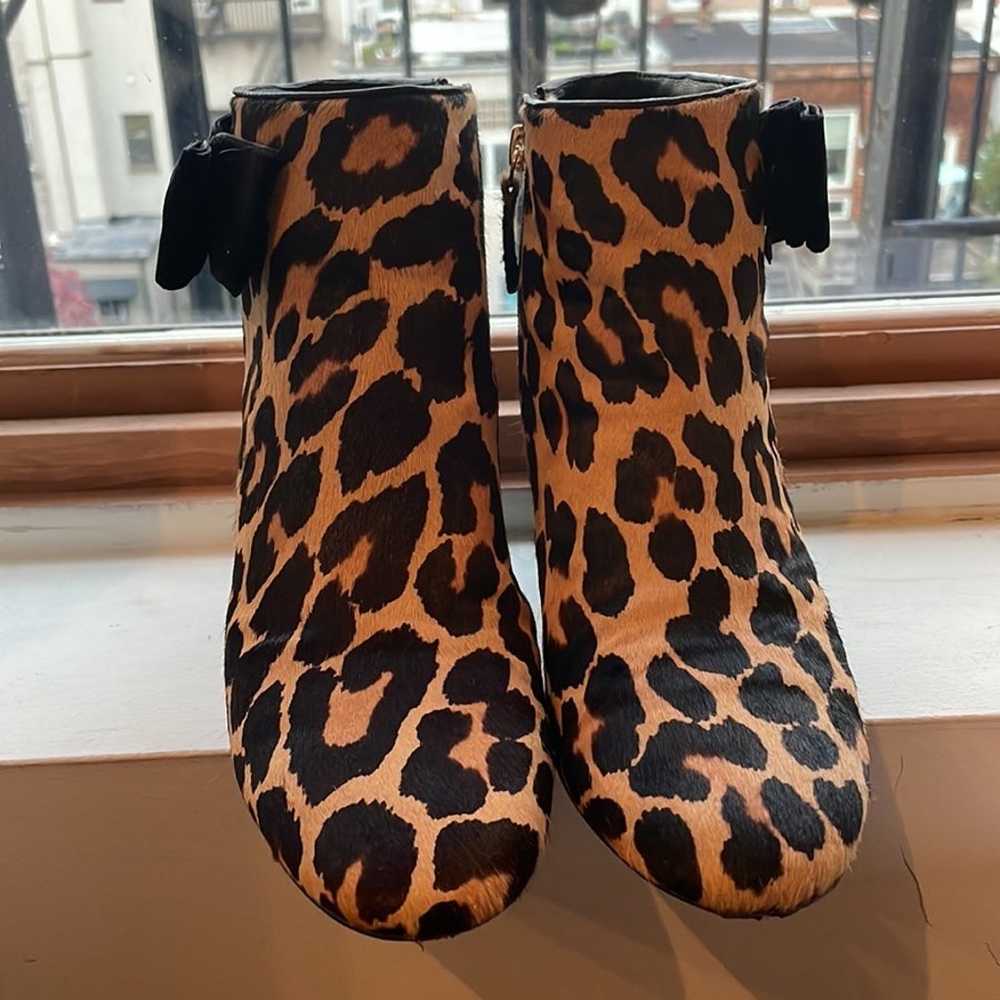 kate spade leopard print boots with bow - image 2