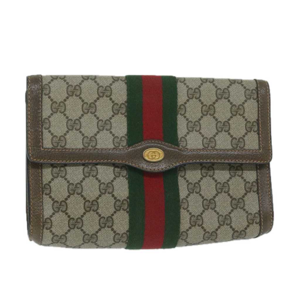 Gucci GUCCI GG Supreme Web Sherry Line Clutch Bag… - image 1