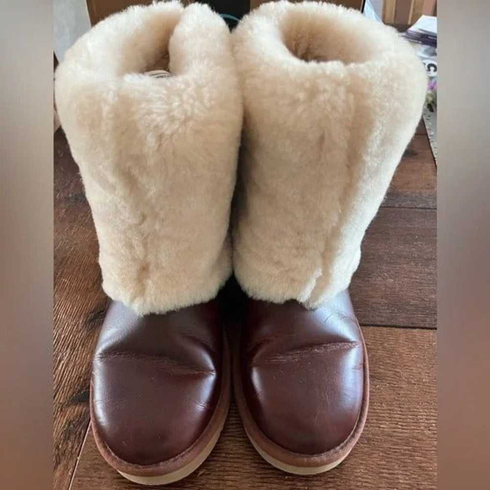 UGGS Leather Boots with Fur Top - image 1