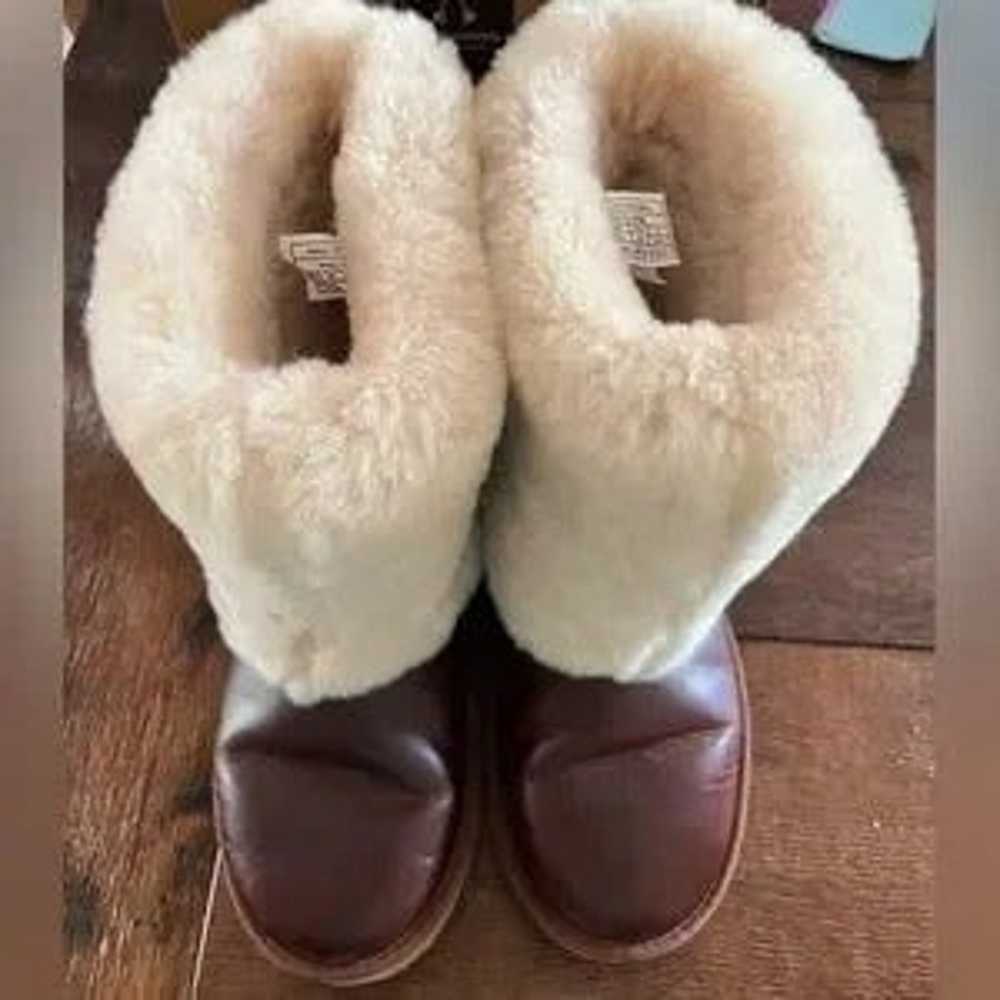 UGGS Leather Boots with Fur Top - image 2