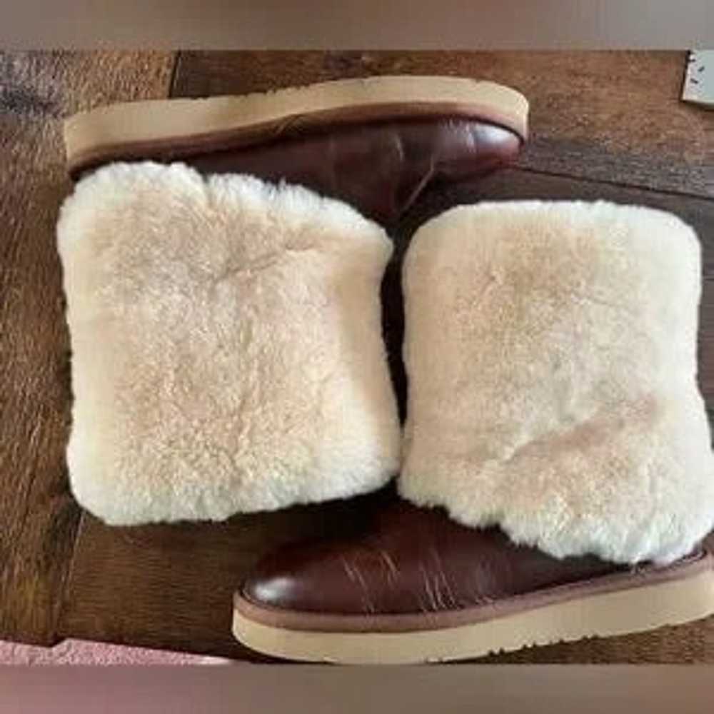 UGGS Leather Boots with Fur Top - image 6