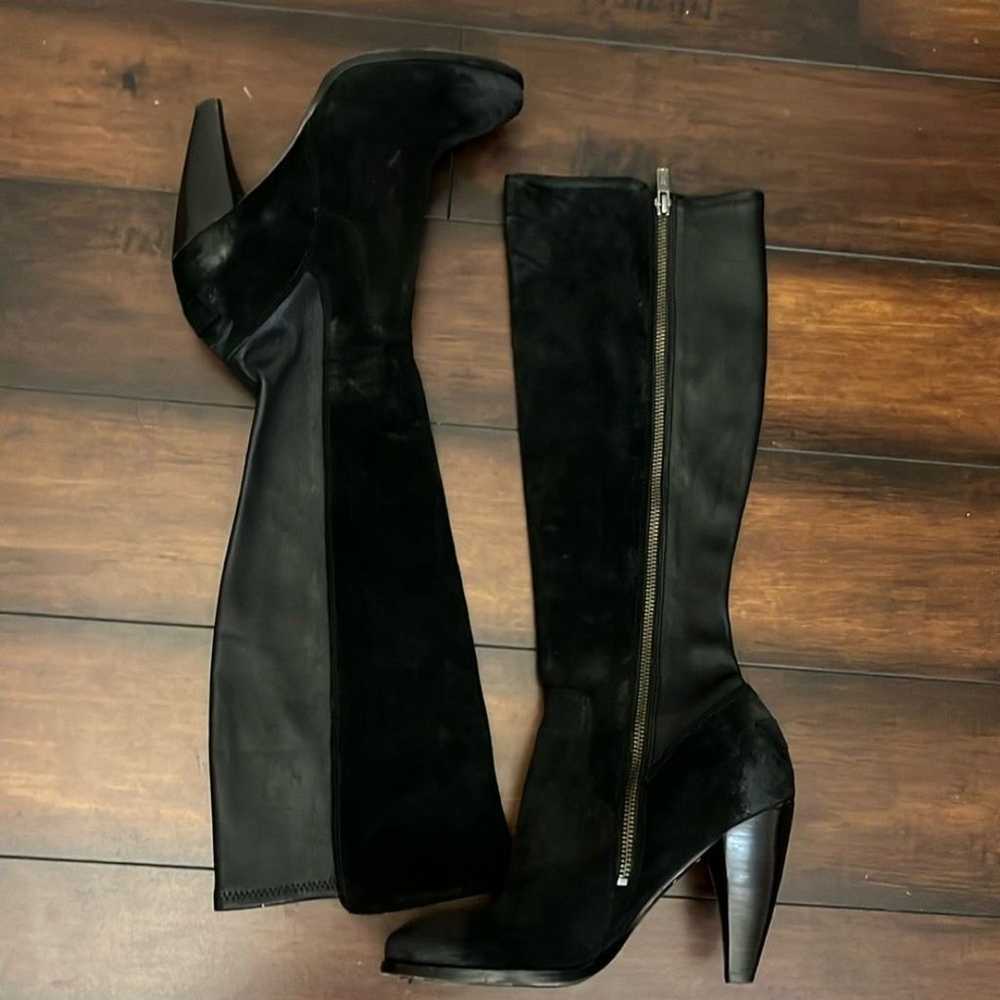 Frye Mikaela Tall Boots Slender Calf  Black leath… - image 2