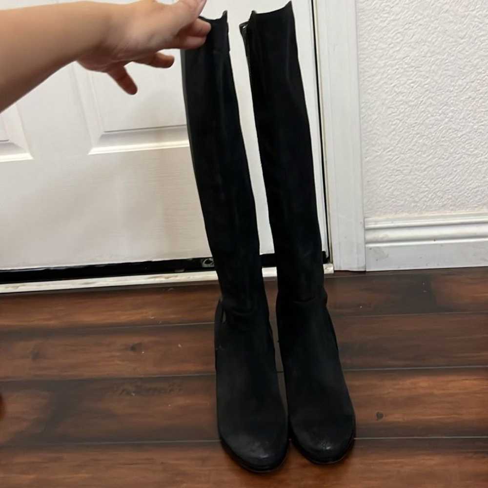Frye Mikaela Tall Boots Slender Calf  Black leath… - image 4