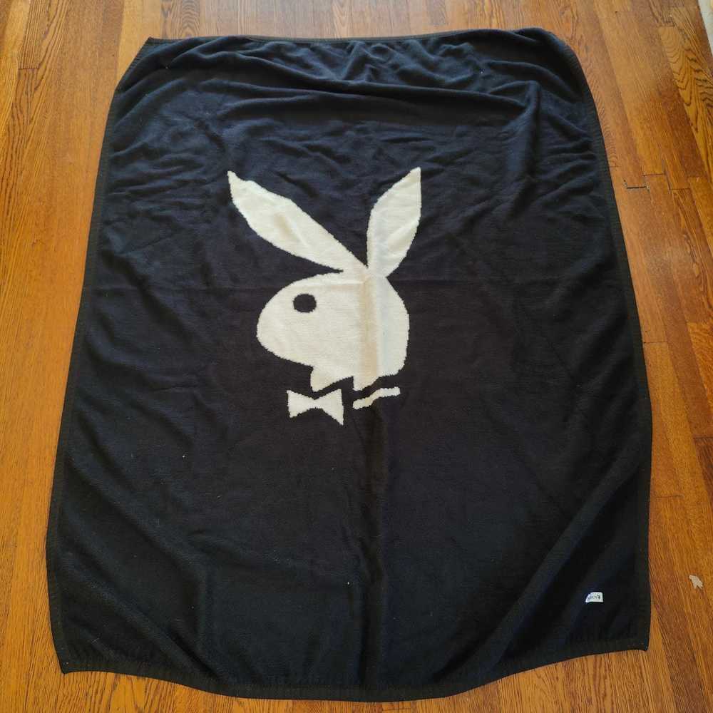 Playboy Viintage Y2K Playboy Logo Throw Blanket B… - image 1