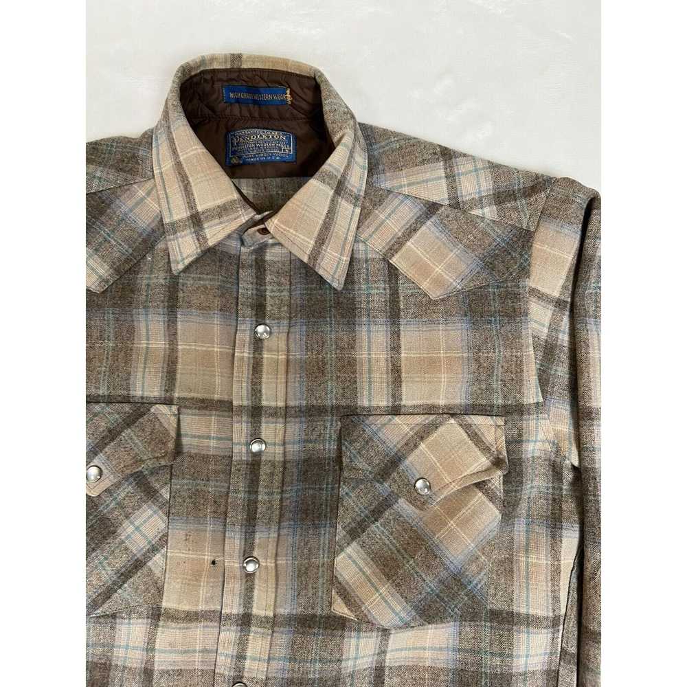 Pendleton Vintage Pendleton Flannel Plaid Wool Sh… - image 2