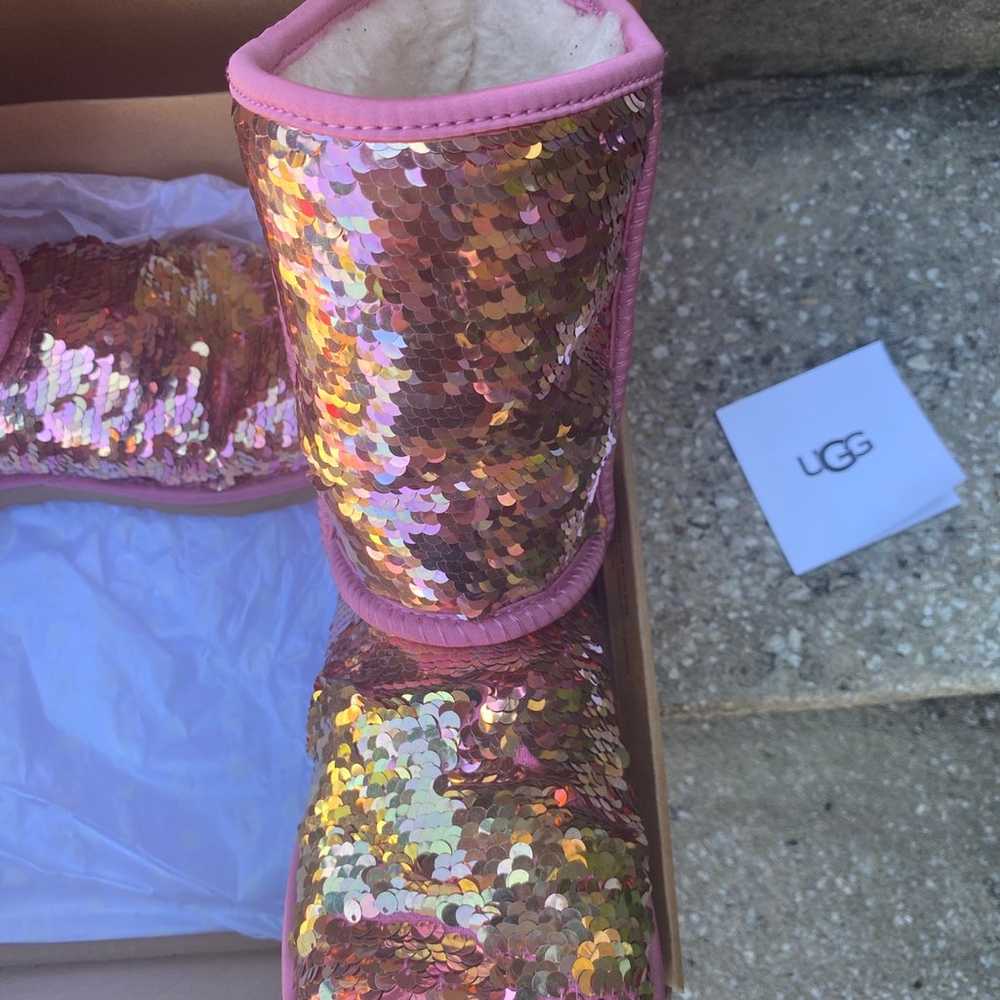 Like new pink sequin uggs - image 12