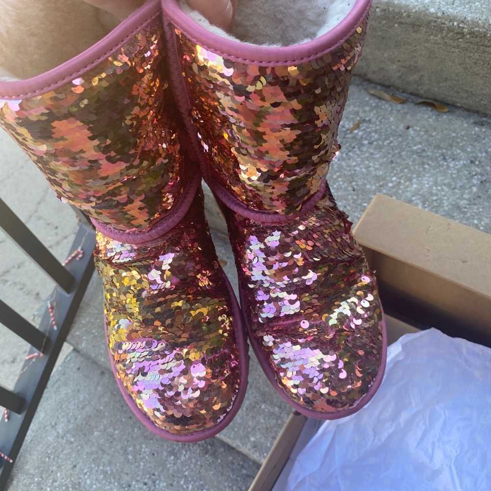 Like new pink sequin uggs - image 7