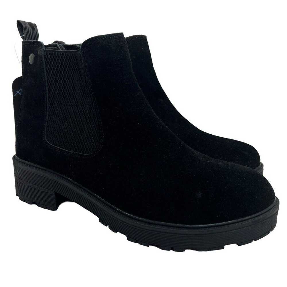 AQUA DIVA Leather Waterproof Chelsea Booties Blac… - image 1