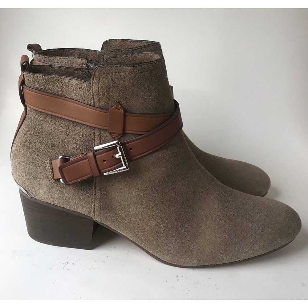 NEW COACH Pauline Slate Gray Suede Leather Bootie… - image 3