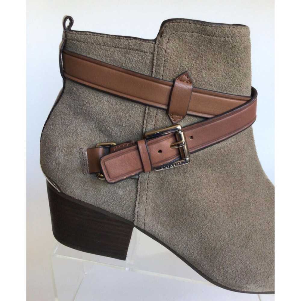 NEW COACH Pauline Slate Gray Suede Leather Bootie… - image 9