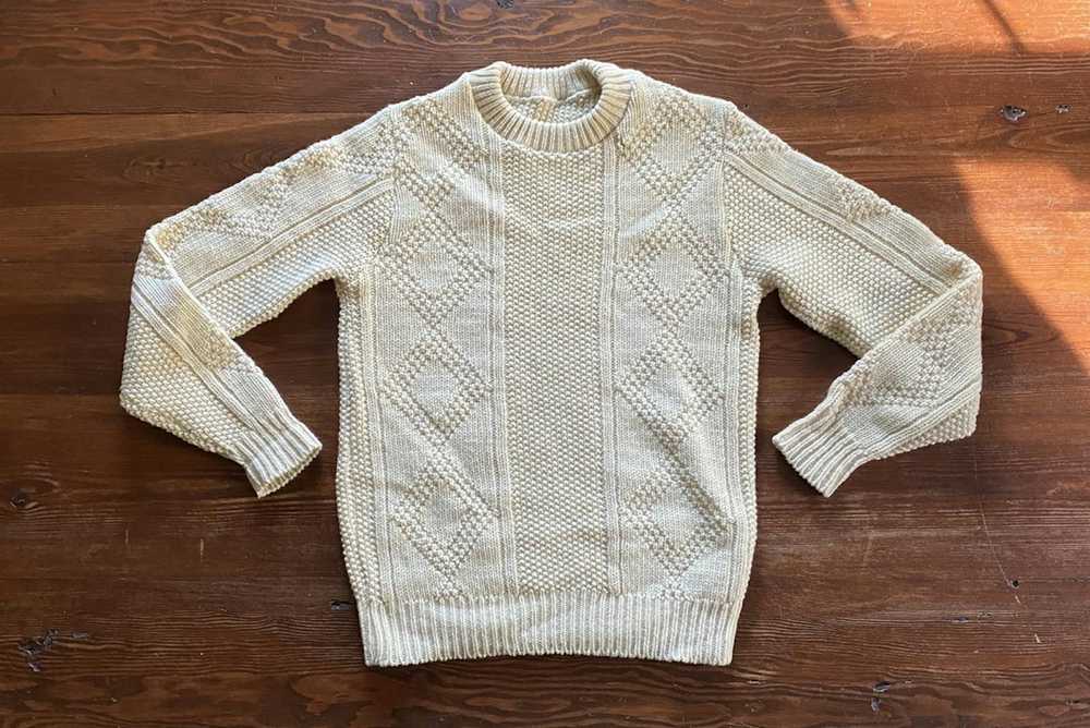 Vintage Vintage 60’s/70’s Cream Fisherman Knit Sw… - image 2