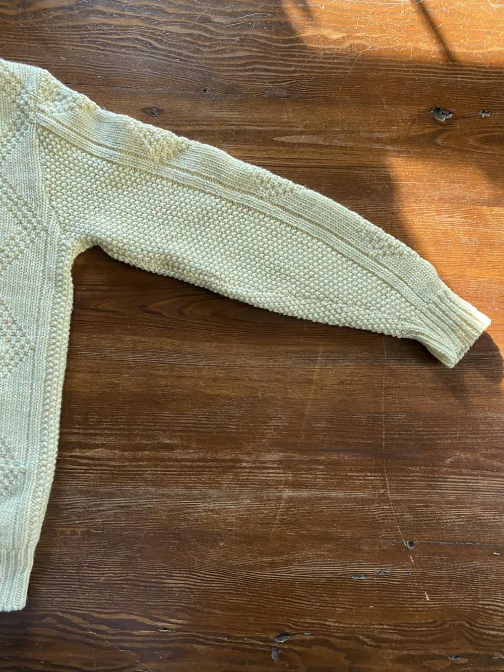 Vintage Vintage 60’s/70’s Cream Fisherman Knit Sw… - image 8