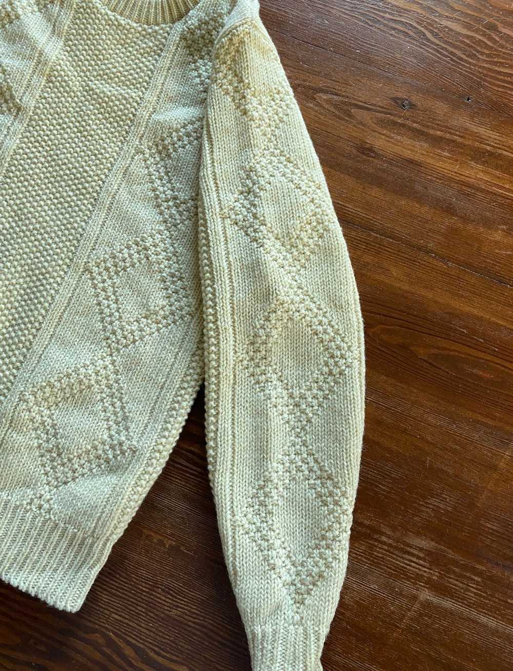 Vintage Vintage 60’s/70’s Cream Fisherman Knit Sw… - image 9